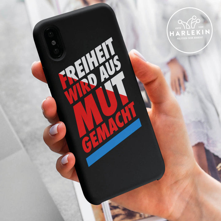 HANDYHÜLLE, HANDY CASE - IPHONE X • FREIHEIT & MUT-HARLEKINSHOP