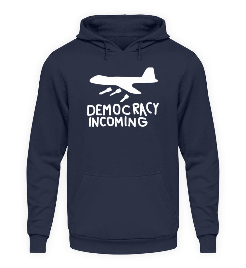 HOODIE BUBEN • DEMOCRACY INCOMING - DUNKEL-HARLEKINSHOP