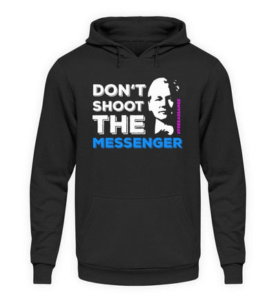 HOODIE BUBEN • FREE ASSANGE: DON'T SHOOT THE MESSENGER!-HARLEKINSHOP