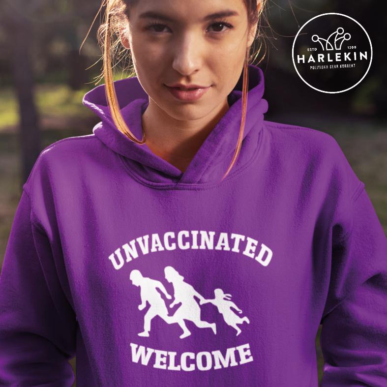 HOODIE MÄDELS • UNVACCINATED WELCOME-HARLEKINSHOP