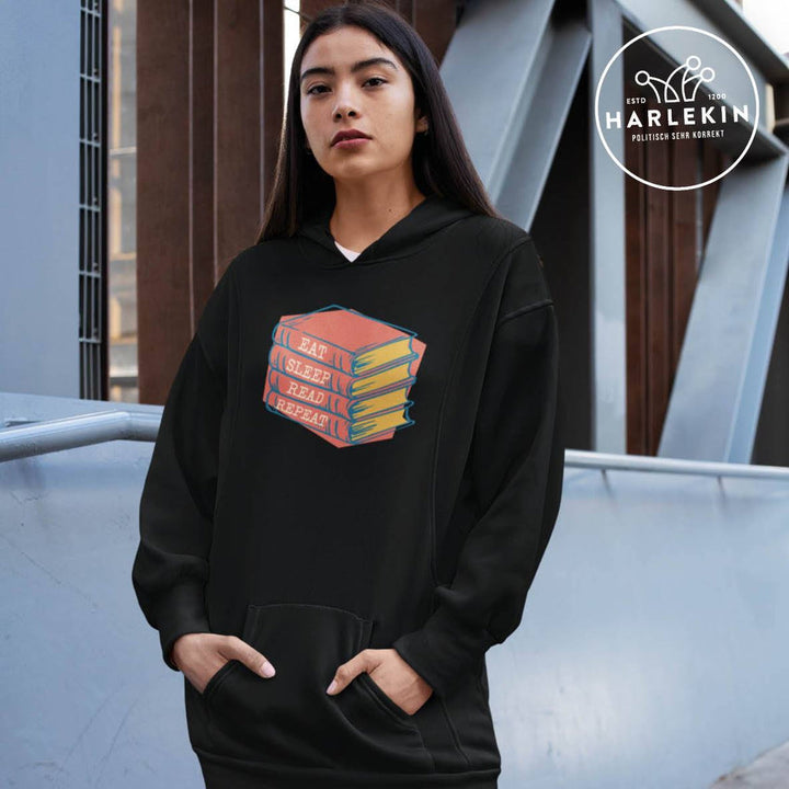 HOODIEKLEID MÄDELS • EAT SLEEP READ REPEAT-HARLEKINSHOP