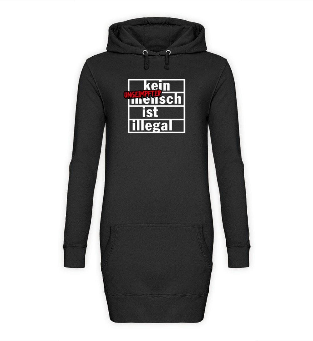 HOODIEKLEID MÄDELS • KEIN (UNGEIMPFTER) MENSCH IST ILLEGAL-HARLEKINSHOP