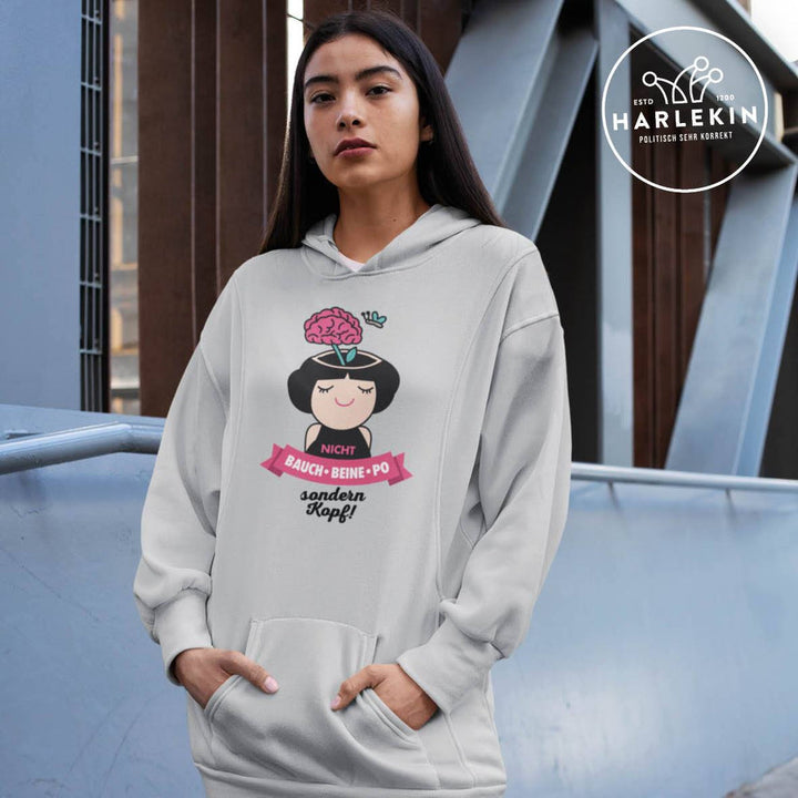 HOODIEKLEID MÄDELS • NICHT BAUCH BEINE PO-HARLEKINSHOP
