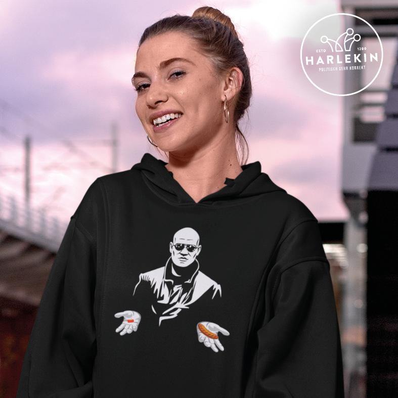 HOODIEKLEID MÄDELS • ROTE PILLE ODER BRATWURST / MATRIX-HARLEKINSHOP