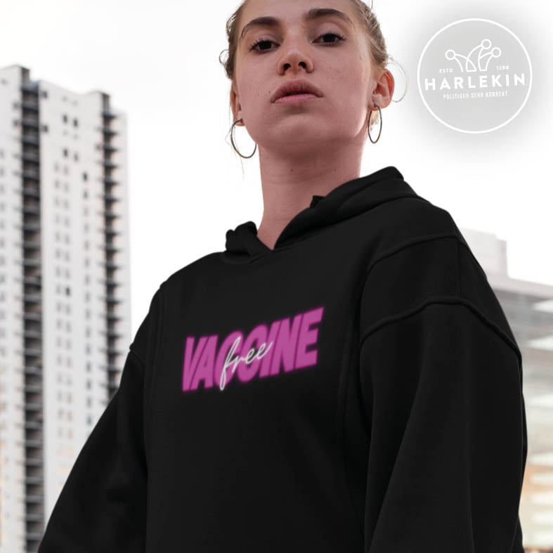 HOODIEKLEID MÄDELS • VACCINE FREE / IMPFFREI-HARLEKINSHOP
