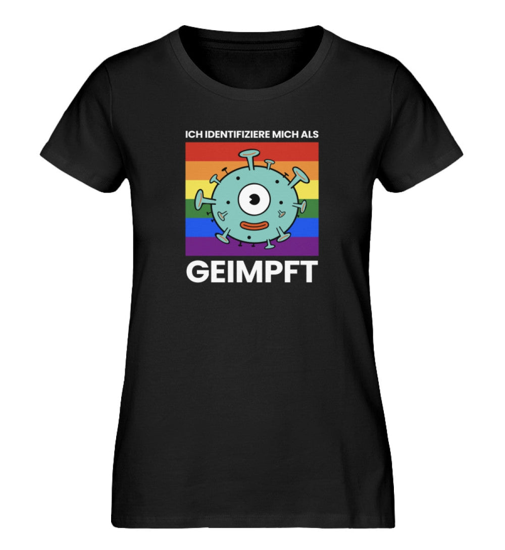 ORGANIC SHIRT MÄDELS • ICH IDENTIFIZIERE MICH ALS GEIMPFT-HARLEKINSHOP