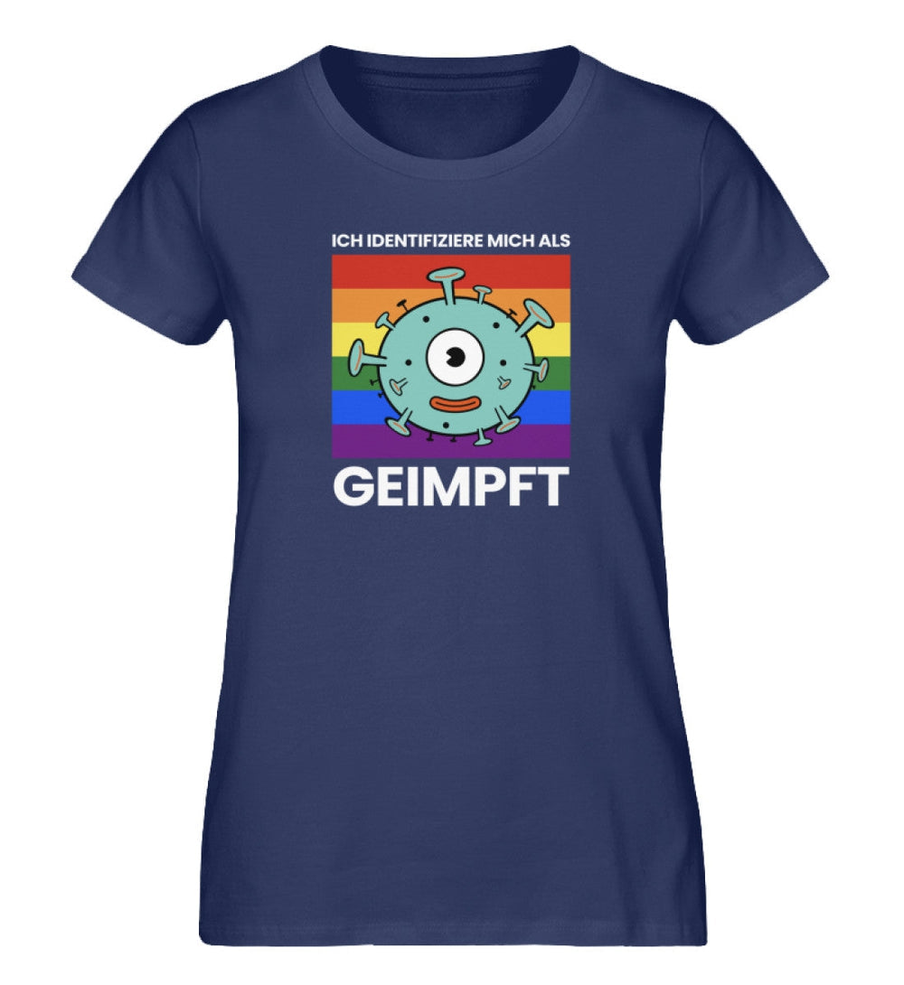 ORGANIC SHIRT MÄDELS • ICH IDENTIFIZIERE MICH ALS GEIMPFT-HARLEKINSHOP