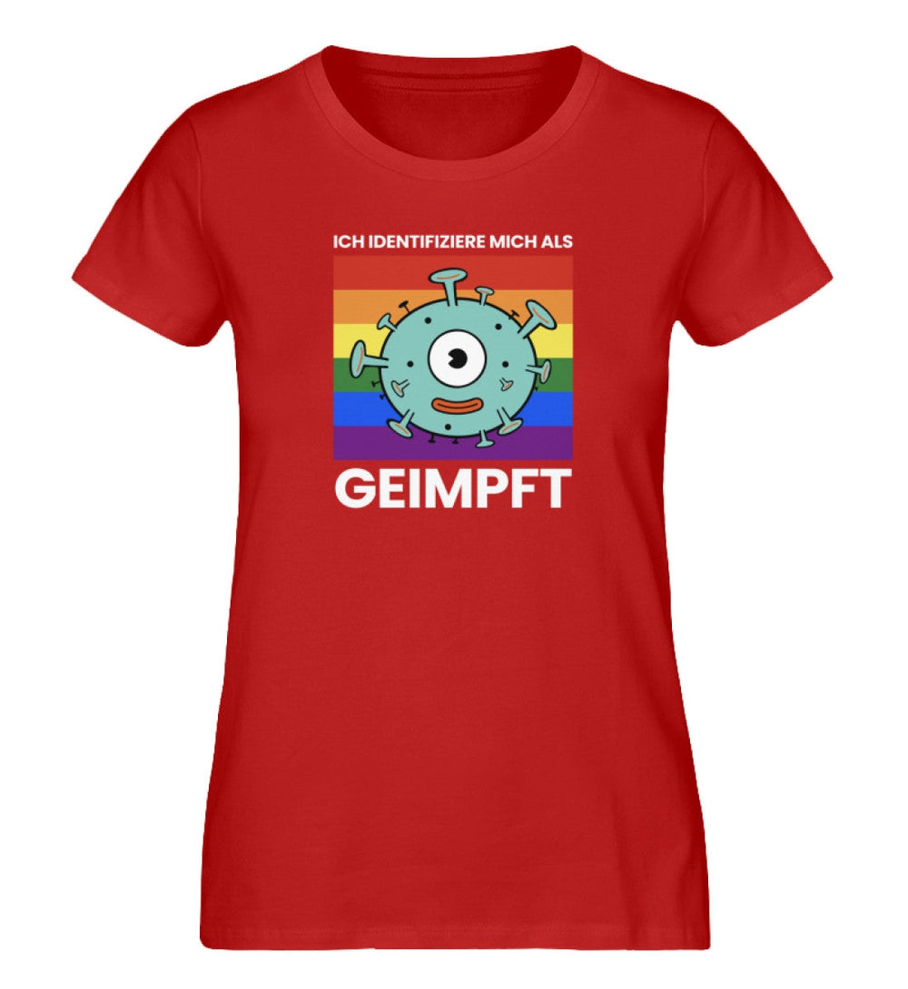 ORGANIC SHIRT MÄDELS • ICH IDENTIFIZIERE MICH ALS GEIMPFT-HARLEKINSHOP