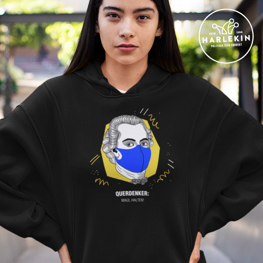 QUERDENKER: MAUL HALTEN HOODIEKLEID MÄDELS • IMMANUEL KANT-HARLEKINSHOP