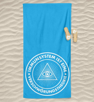 QUERLEUGNER BEACH TOWEL / STRANDTUCH • IMMUNSYSTEM IST EINE VERSCHWÖRUNGSTHEORIE-HARLEKINSHOP
