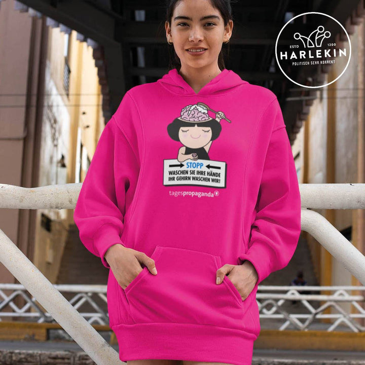 QUERLEUGNER HOODIEKLEID MÄDELS • IHR GEHIRN WASCHEN WIR-HARLEKINSHOP