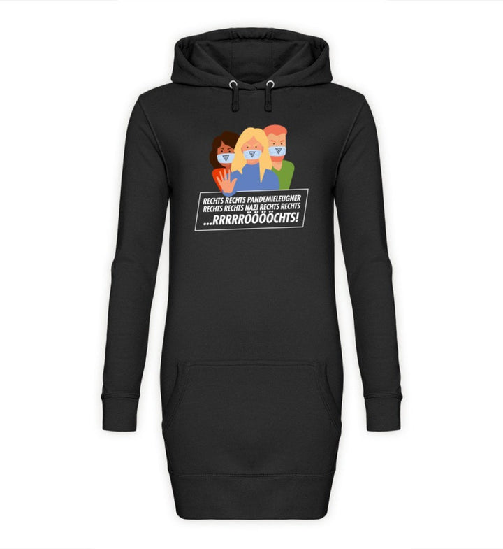 QUERLEUGNER HOODIEKLEID MÄDELS • RECHTS RECHTS PANDEMIELEUGNER-HARLEKINSHOP