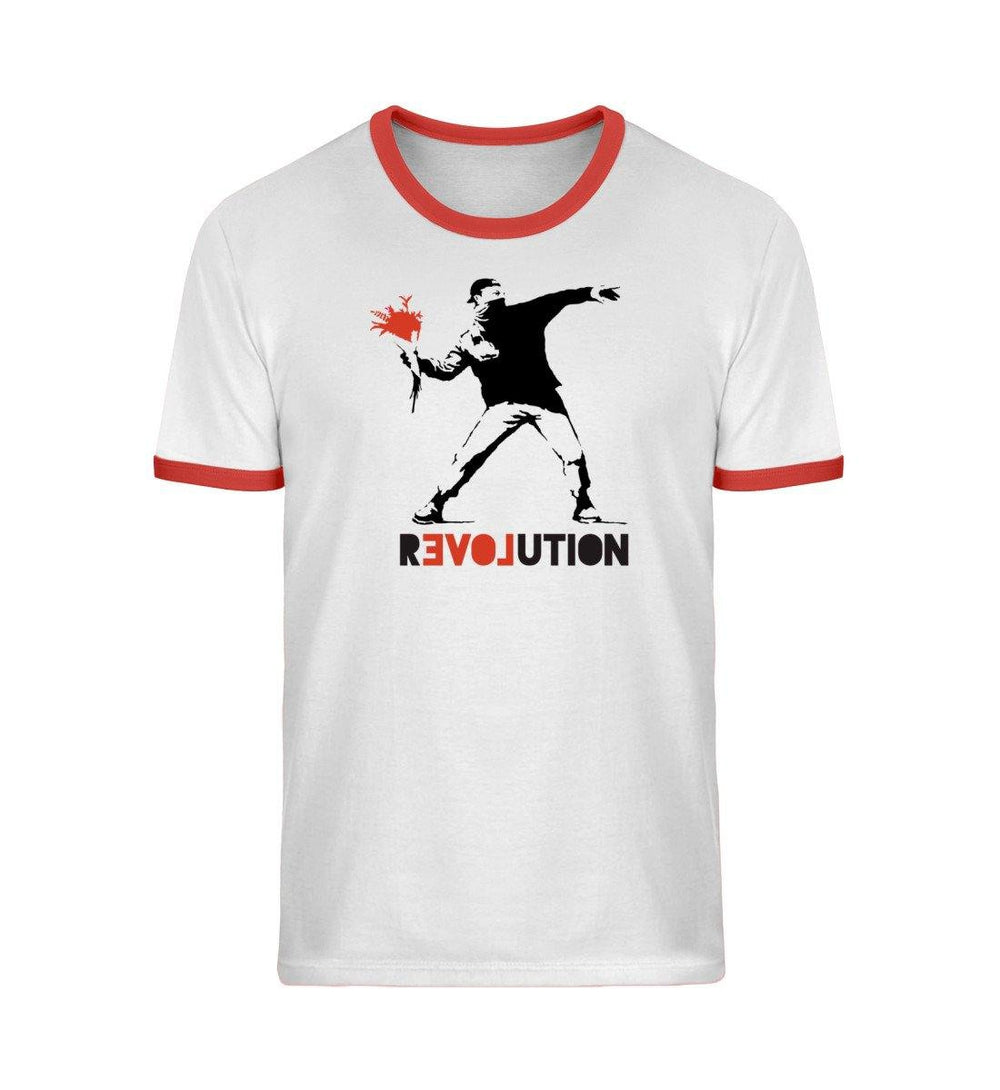 RETRO RINGER ORGANIC SHIRT MÄDELS • BANKSY / R-LOVE-UTION-HARLEKINSHOP