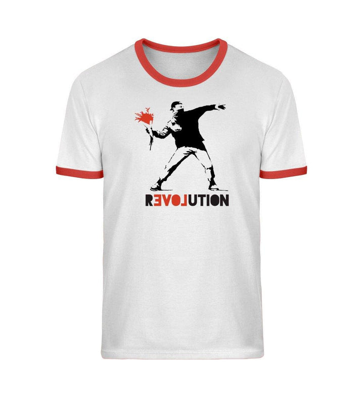 RETRO RINGER ORGANIC SHIRT MÄDELS • BANKSY / R-LOVE-UTION-HARLEKINSHOP