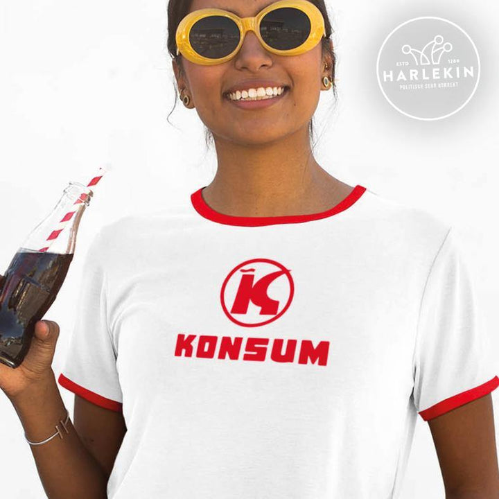 RETRO RINGER ORGANIC SHIRT MÄDELS • KONSUM-HARLEKINSHOP