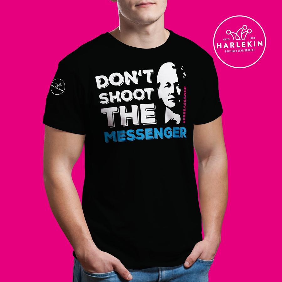 SHIRT BUBEN • FREE ASSANGE: DON'T SHOOT THE MESSENGER-HARLEKINSHOP