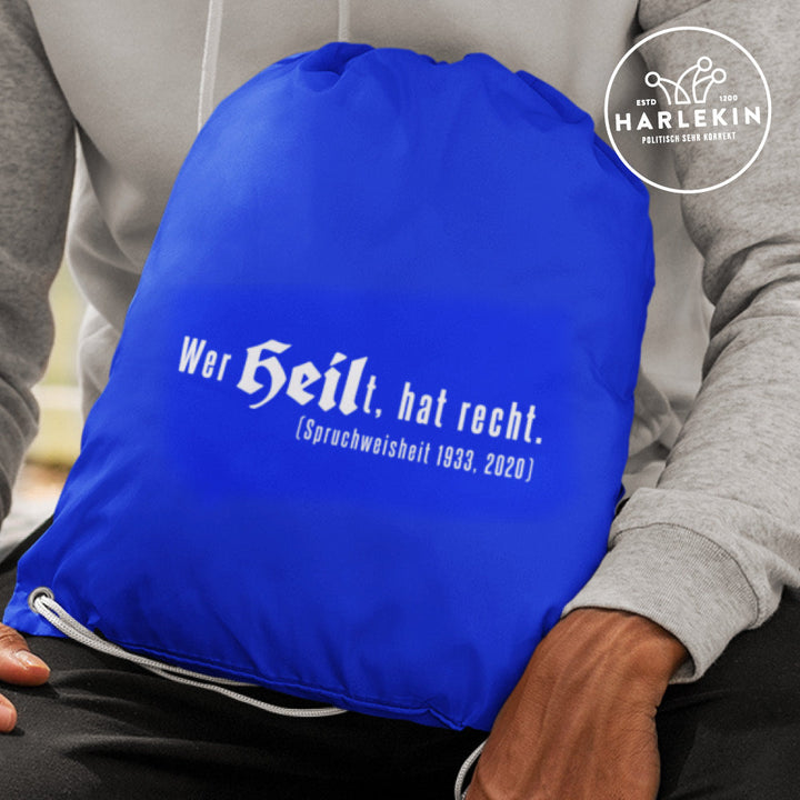 SPASSKULTUR TURNBEUTEL • WER HEILT HAT RECHT-HARLEKINSHOP