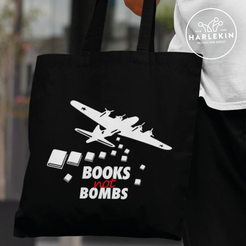 STOFFTASCHE • BOOKS NOT BOMBS-HARLEKINSHOP