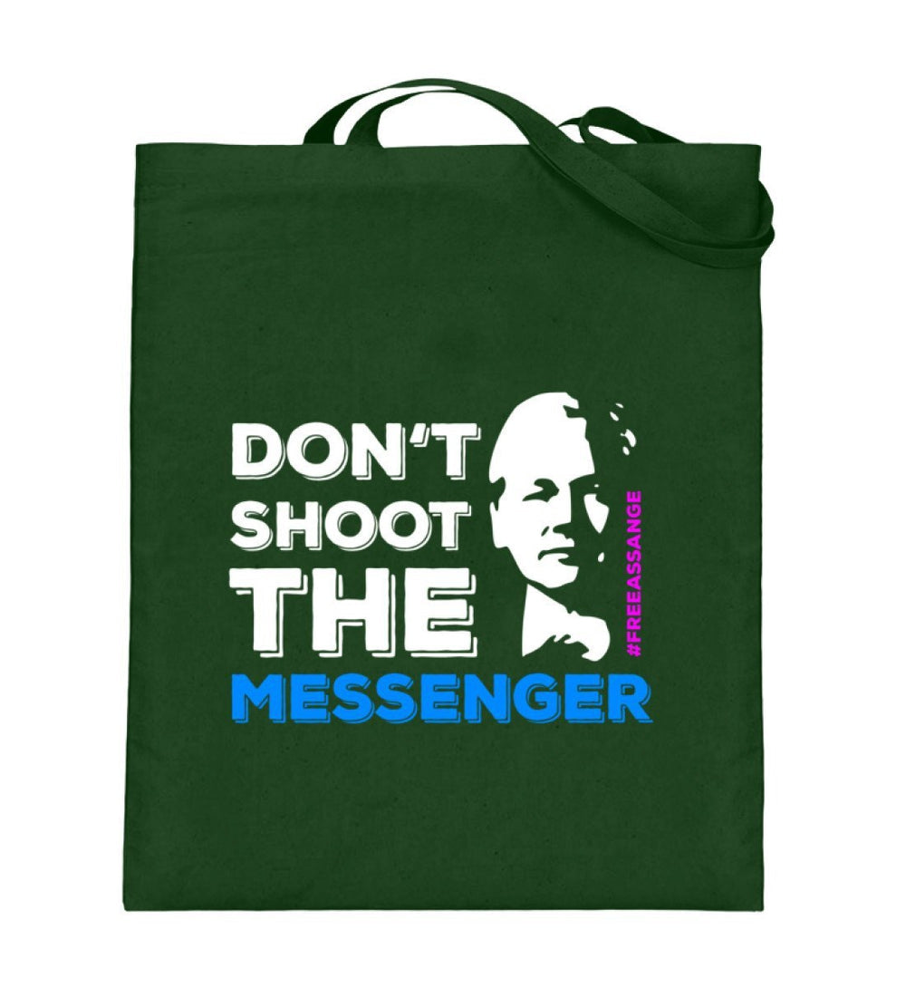 STOFFTASCHE • FREE ASSANGE: DON'T SHOOT THE MESSENGER-HARLEKINSHOP