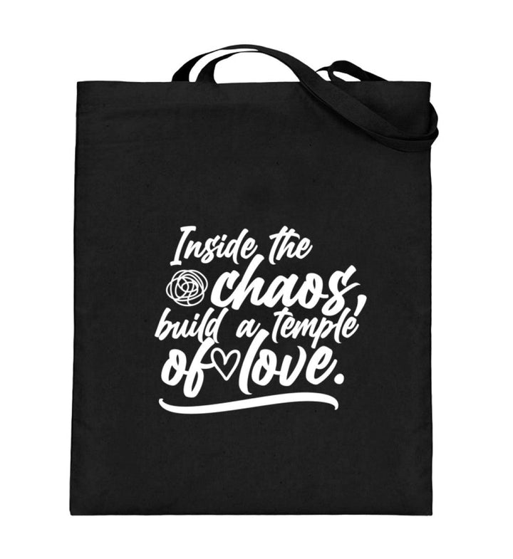 STOFFTASCHE • INSIDE THE CHAOS BUILD A TEMPLE OF LOVE - DUNKEL-HARLEKINSHOP