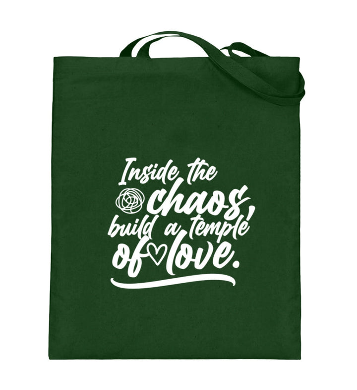 STOFFTASCHE • INSIDE THE CHAOS BUILD A TEMPLE OF LOVE - DUNKEL-HARLEKINSHOP
