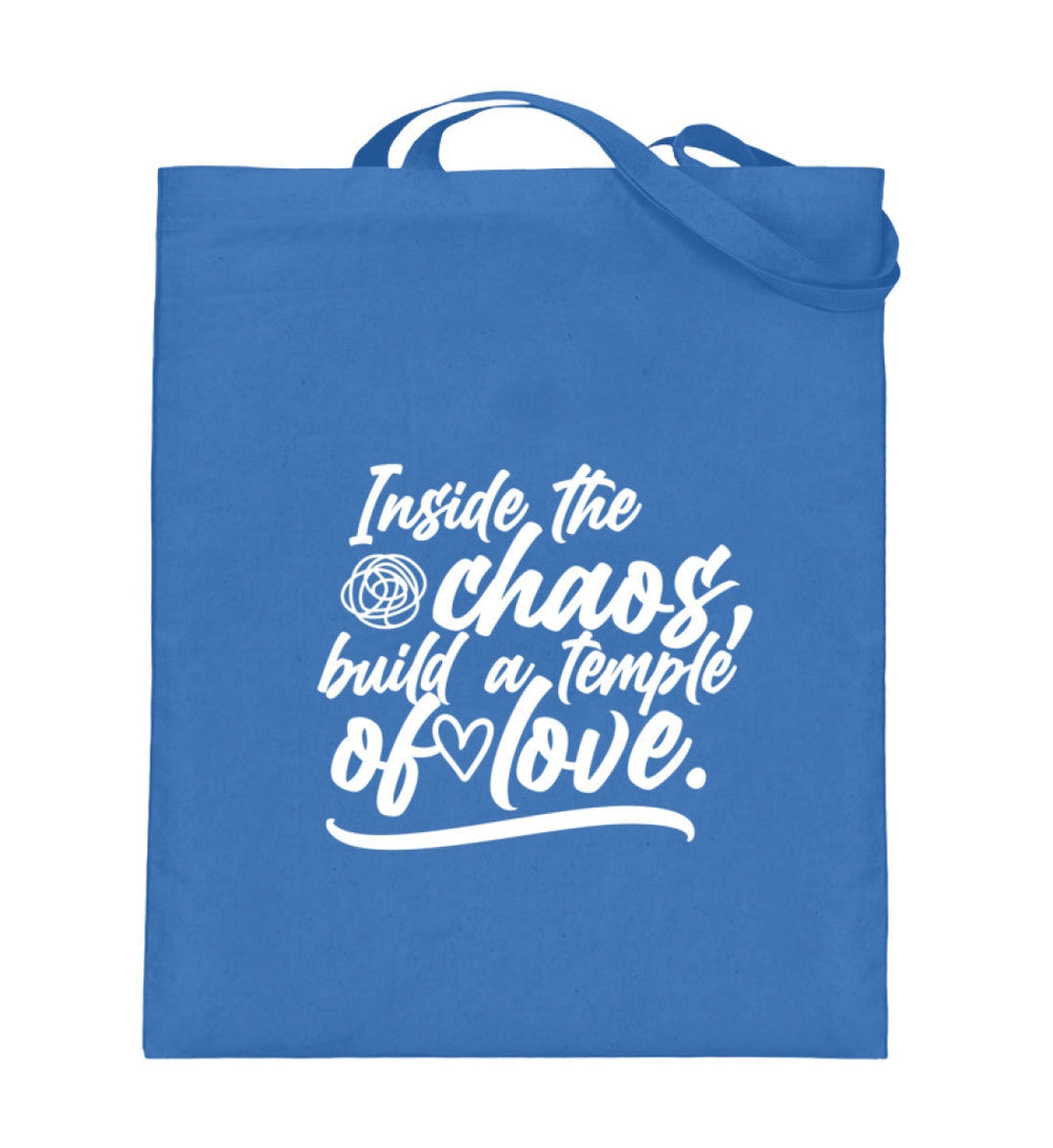 STOFFTASCHE • INSIDE THE CHAOS BUILD A TEMPLE OF LOVE - DUNKEL-HARLEKINSHOP