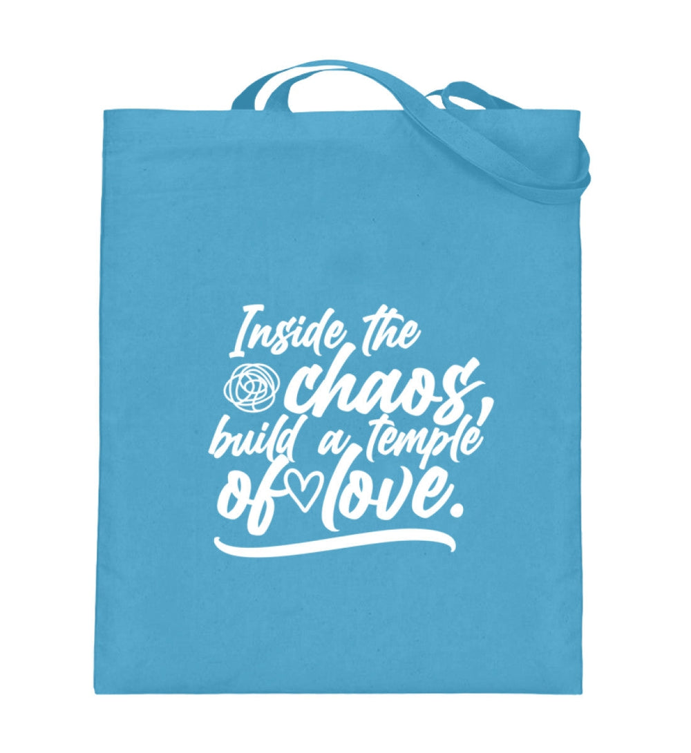 STOFFTASCHE • INSIDE THE CHAOS BUILD A TEMPLE OF LOVE - DUNKEL-HARLEKINSHOP