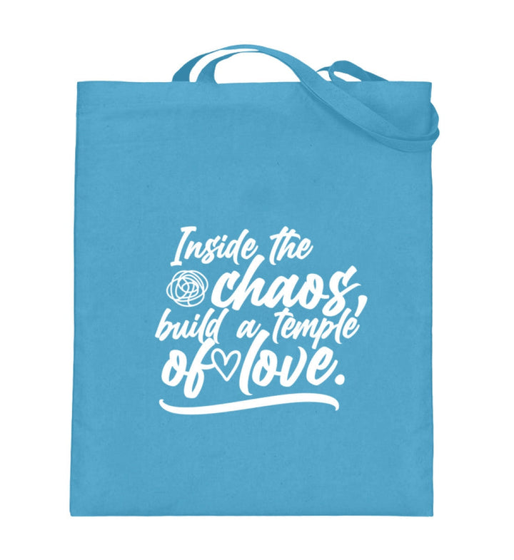 STOFFTASCHE • INSIDE THE CHAOS BUILD A TEMPLE OF LOVE - DUNKEL-HARLEKINSHOP