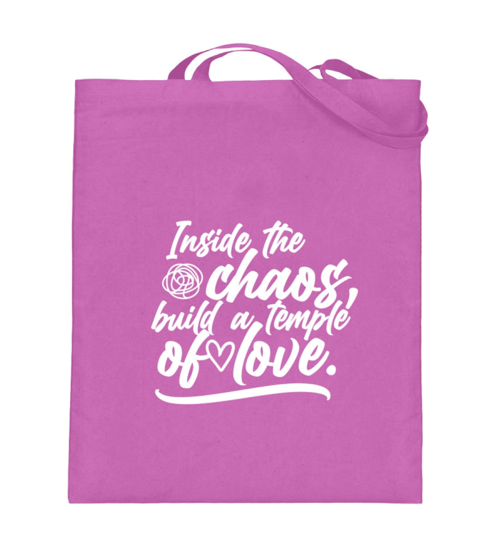 STOFFTASCHE • INSIDE THE CHAOS BUILD A TEMPLE OF LOVE - DUNKEL-HARLEKINSHOP