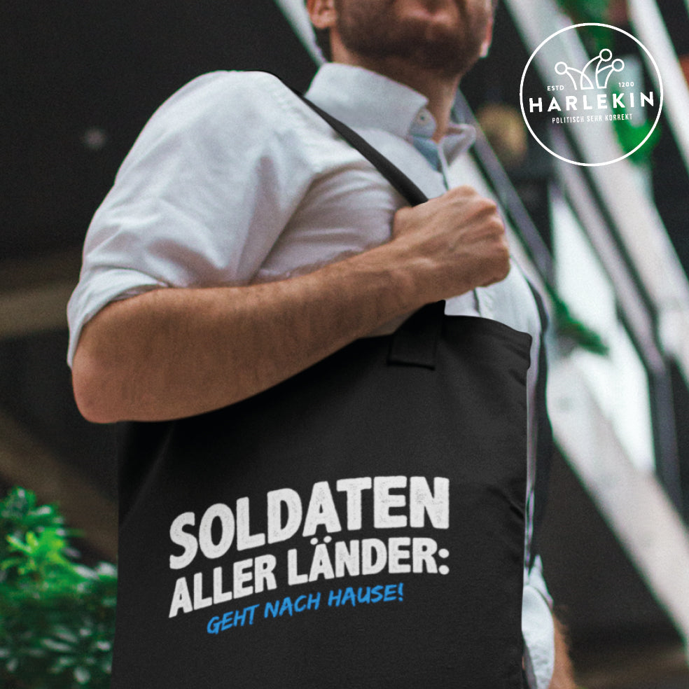STOFFTASCHE • SOLDATEN ALLER LÄNDER: GEHT NACH HAUSE!-HARLEKINSHOP