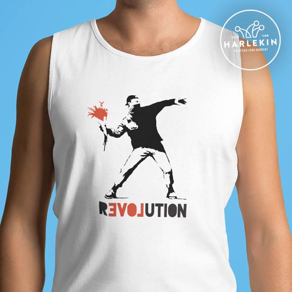 TANK TOP BUBEN • BANKSY: R-LOVE-UTION-HARLEKINSHOP