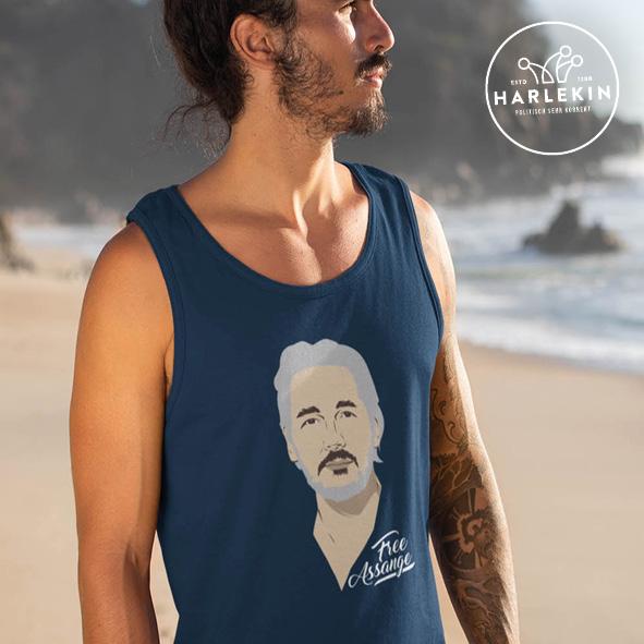 TANK TOP BUBEN • FREE ASSANGE! / COLOR-HARLEKINSHOP
