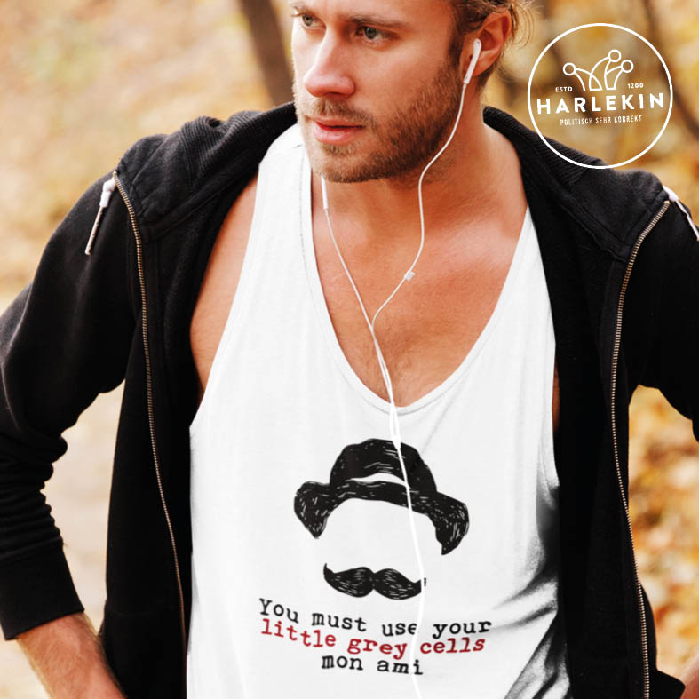 TANK TOP BUBEN • HERCULE-POIROT: USE YOUR GREY CELLS-HARLEKINSHOP
