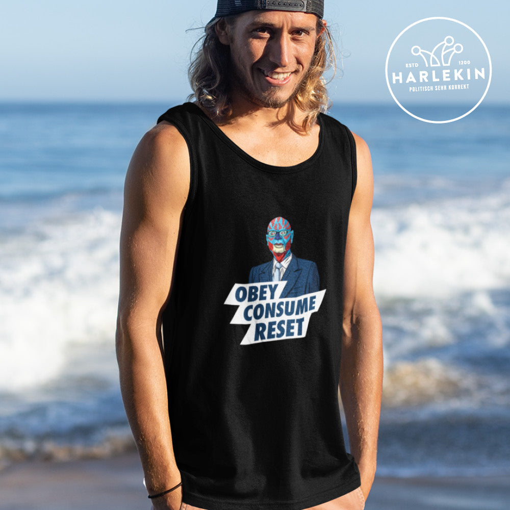 TANK TOP BUBEN • KLAUS: OBEY CONSUME RESET-HARLEKINSHOP