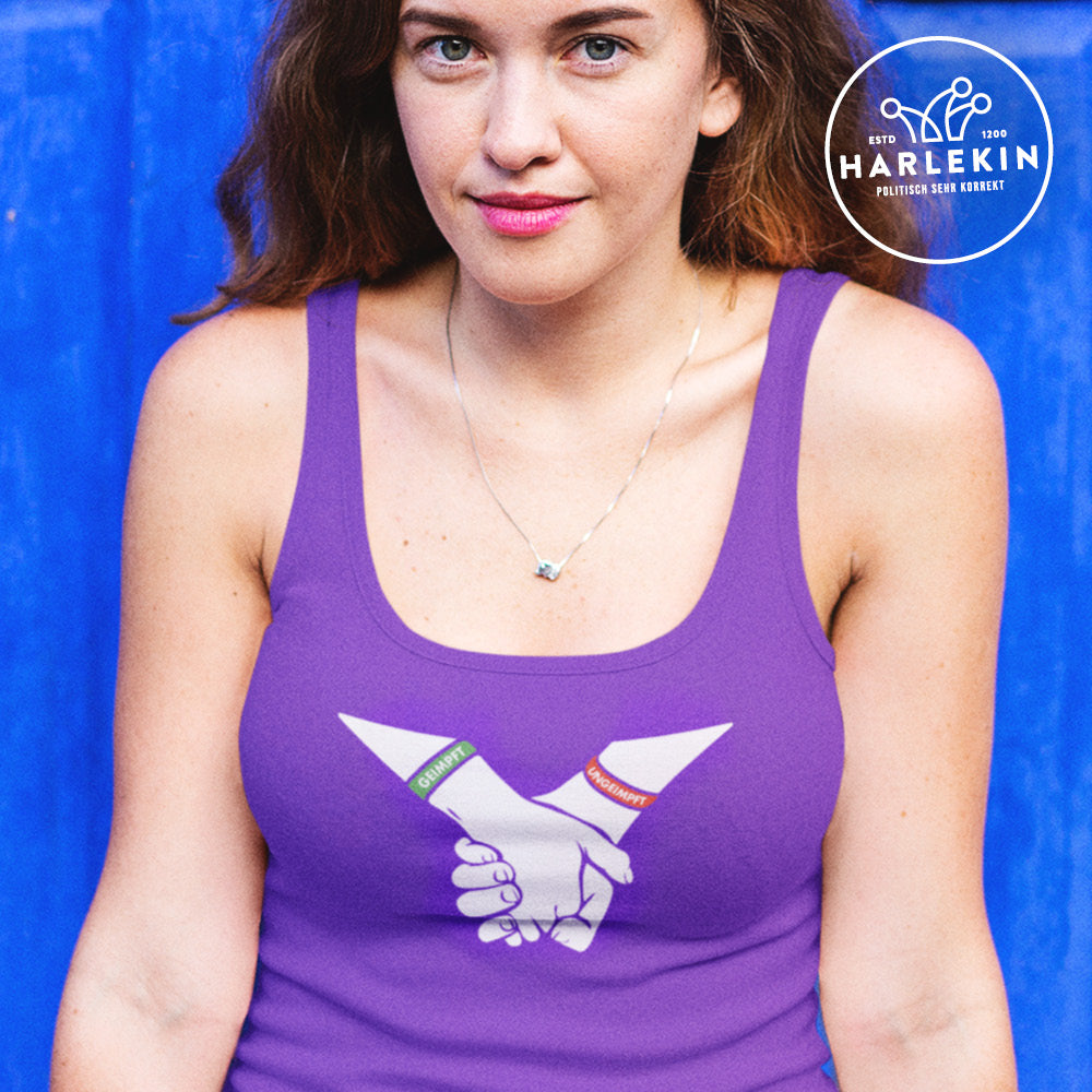 TANK TOP MÄDELS • LASST EUCH NICHT SPALTEN / GEIMPFT UNGEIMPFT-HARLEKINSHOP