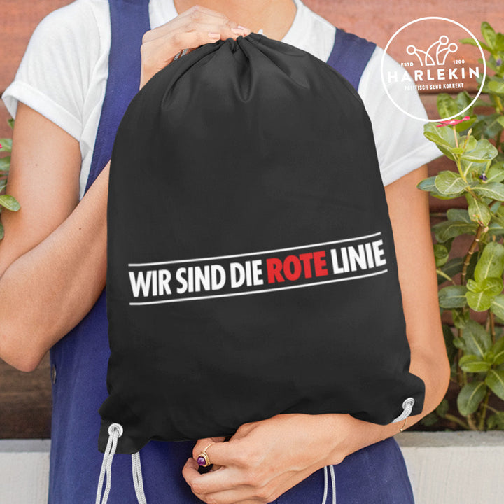 TURNBEUTEL • WIR SIND DIE ROTE LINIE-HARLEKINSHOP