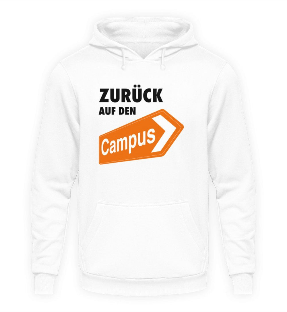 ZURÜCK AUF DEN CAMPUS HOODIE BUBEN • LOGO CLAIM - HELL-HARLEKINSHOP