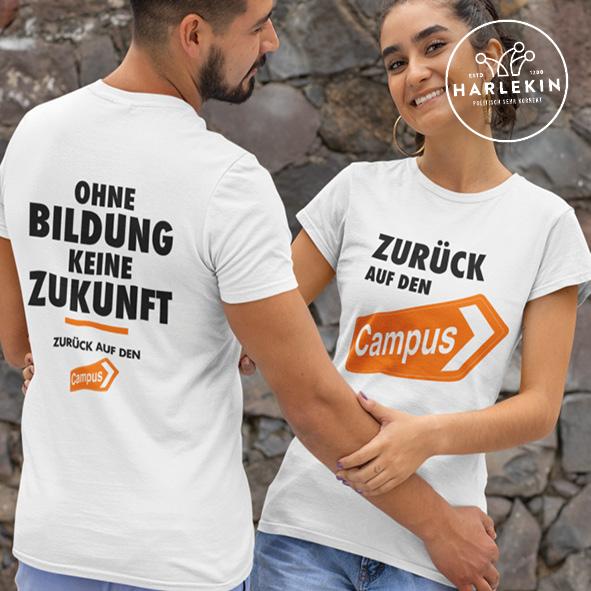 ZURÜCK AUF DEN CAMPUS SHIRT BUBEN • LOGO CLAIM - HELL-HARLEKINSHOP