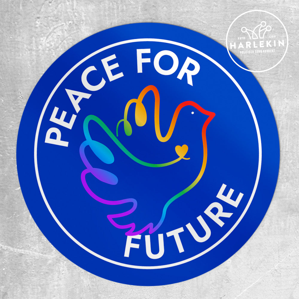 GROSSE STICKER / AUFKLEBER • PEACE FOR FUTURE (10 STK.) – HARLEKINSHOP