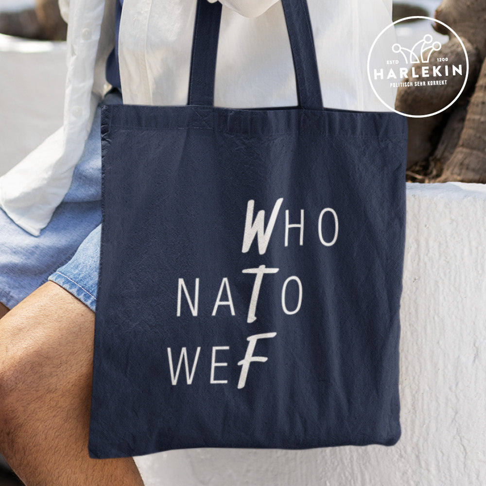 DIE MÖHRE: GRÜNZEUG STOFFTASCHE • NATO, WHO, WEF, WTF